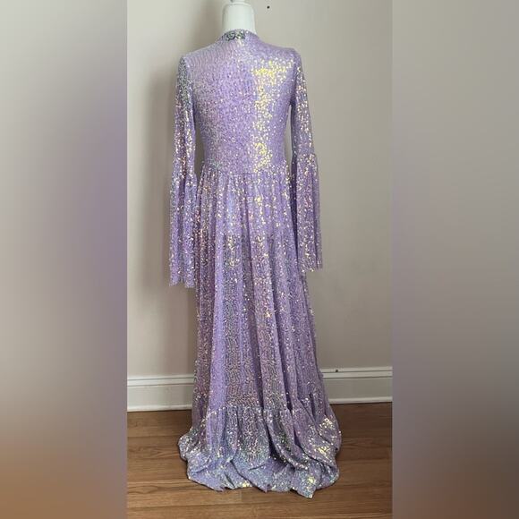 ELECTRIC DAZE SEQUIN DUSTER IN LIGHT PURPLE - Picture 6 of 12